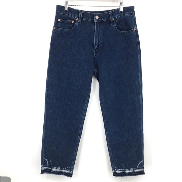 Lucky Brand Relaxed Taper Jeans Womens‎ 6/28 Dark Wash Cotton Denim Cropped - Picture 1 of 14
